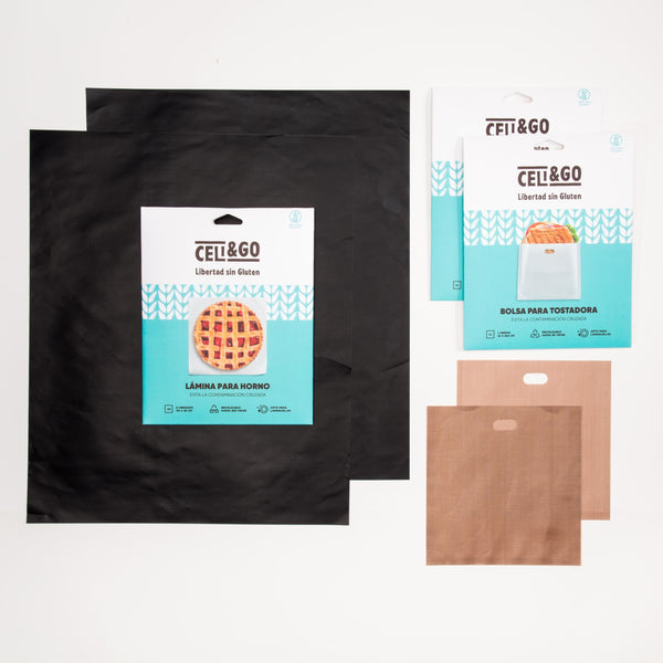 Pack 2 bolsas tostadora & 2 láminas para horno Celi&Go - Celi&Go